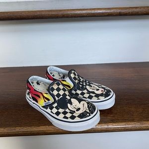 Vans Mickey Minnie Checkerboard flame skate classic slip on tennis shoes